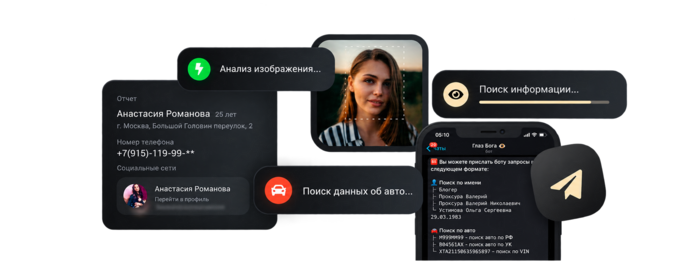 Поиск по номеру телефона, ФИО и email в Telegram-боте